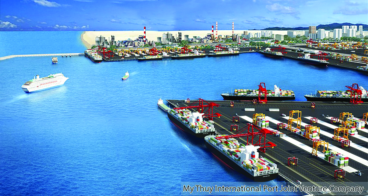  Phối cảnh cảng nước sâu Mỹ Thủy, dự án sẽ tái khởi công vào tháng 2.2024