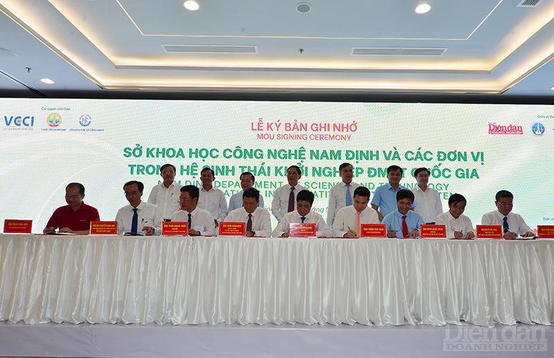 Sở KH&CN Nam Định ký bản ghi nhớ với các đơn vị trong hệ sinh thái Khởi nghiệp đổi mới sáng tạo Quốc gia