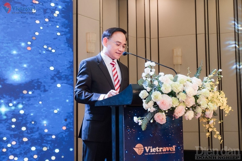 Ông Trần Đoàn Thế Duy - Phó Chủ tịch HĐQT, Tổng Giám đốc Công ty Vietravel phát biểu tại Hội nghị